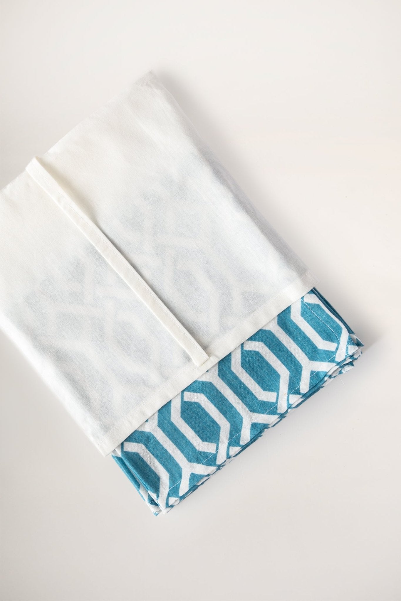 Azure Garden Geometrik Desen 4'lü Organik Müslin Servis Peçete Seti - uniqlooms.com