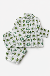 Elephant Hayvan Desenli Organik Müslin Pijama Takımı