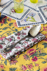 Heaven Çiçek Desen 4'lü Organik Müslin Servis Peçete Seti - uniqlooms.com