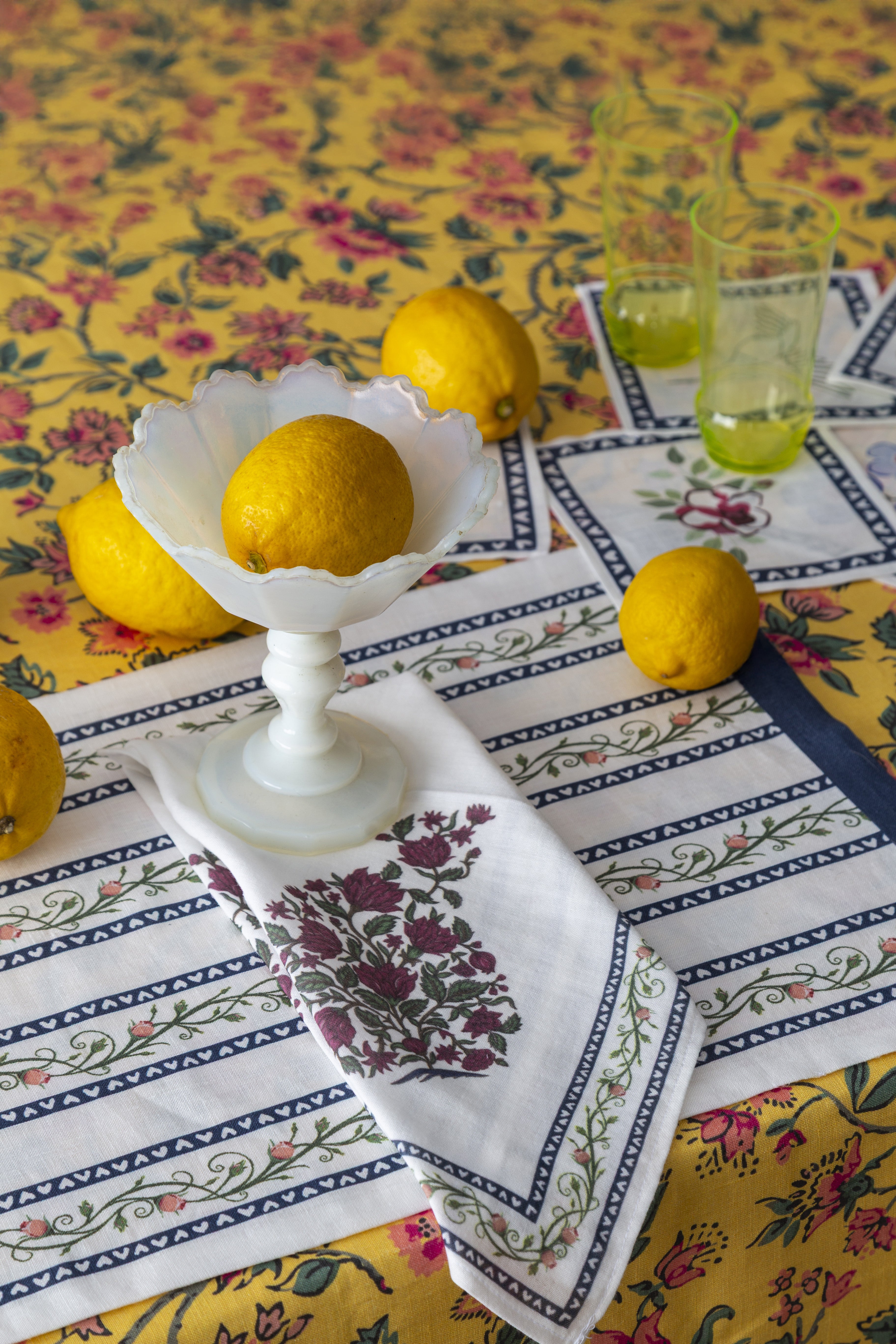 Heaven Motif Desen 4'lü Organik Müslin Servis Peçete Seti - uniqlooms.com