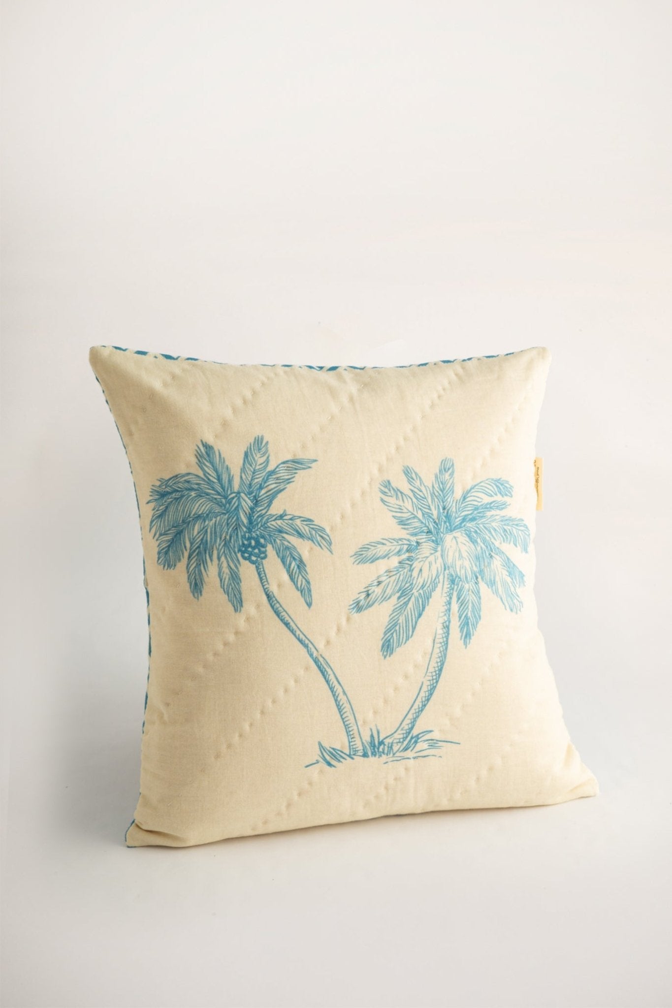 Lotus Fil ve Palmiye Desenli El Yapımı 2'li Yastık Kılıfı - uniqlooms.com