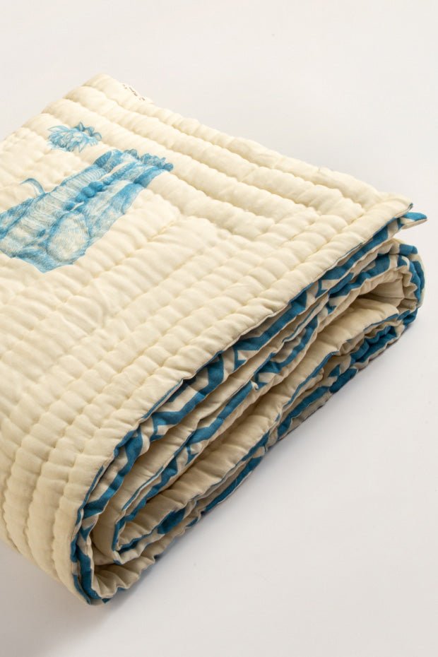 Lotus Organik Pamuk El Yapımı Yatak Örtüsü - uniqlooms.com