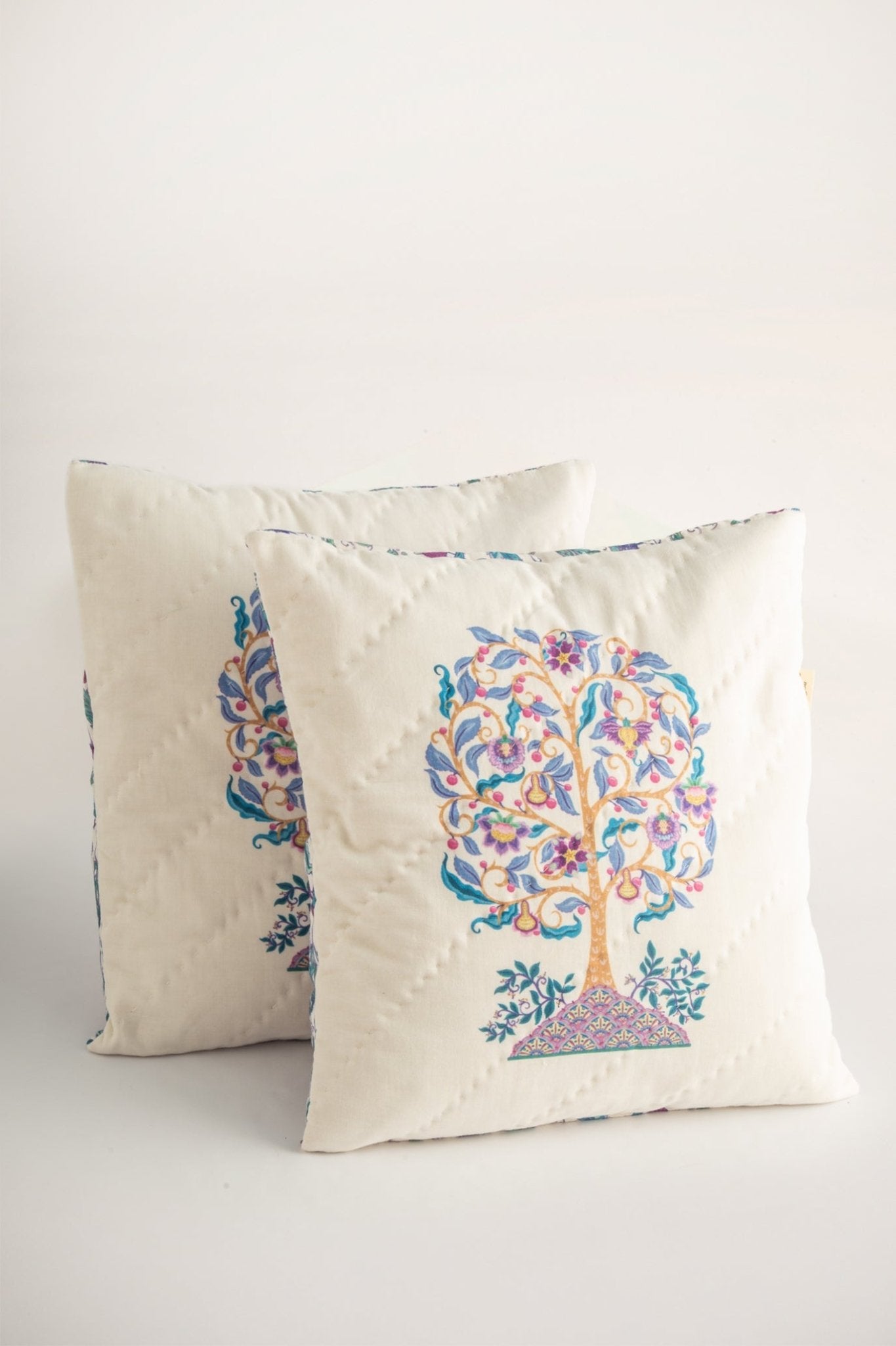 Roots Ağac Desenli El Yapımı 2'li Yastık Kılıfı - uniqlooms.com