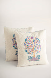 Roots Ağac Desenli El Yapımı 2'li Yastık Kılıfı - uniqlooms.com