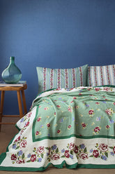 Stripe and Rose Bio-Baumwolle 4-lagige Musselin-Bettdecke