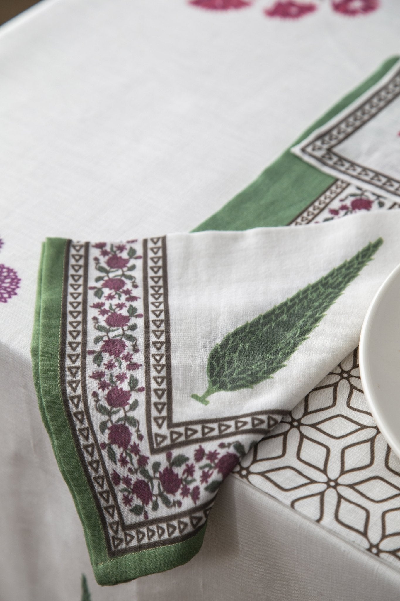 Tree Valley Ağaç Desen 4'lü Organik Müslin Servis Peçete Seti - uniqlooms.com