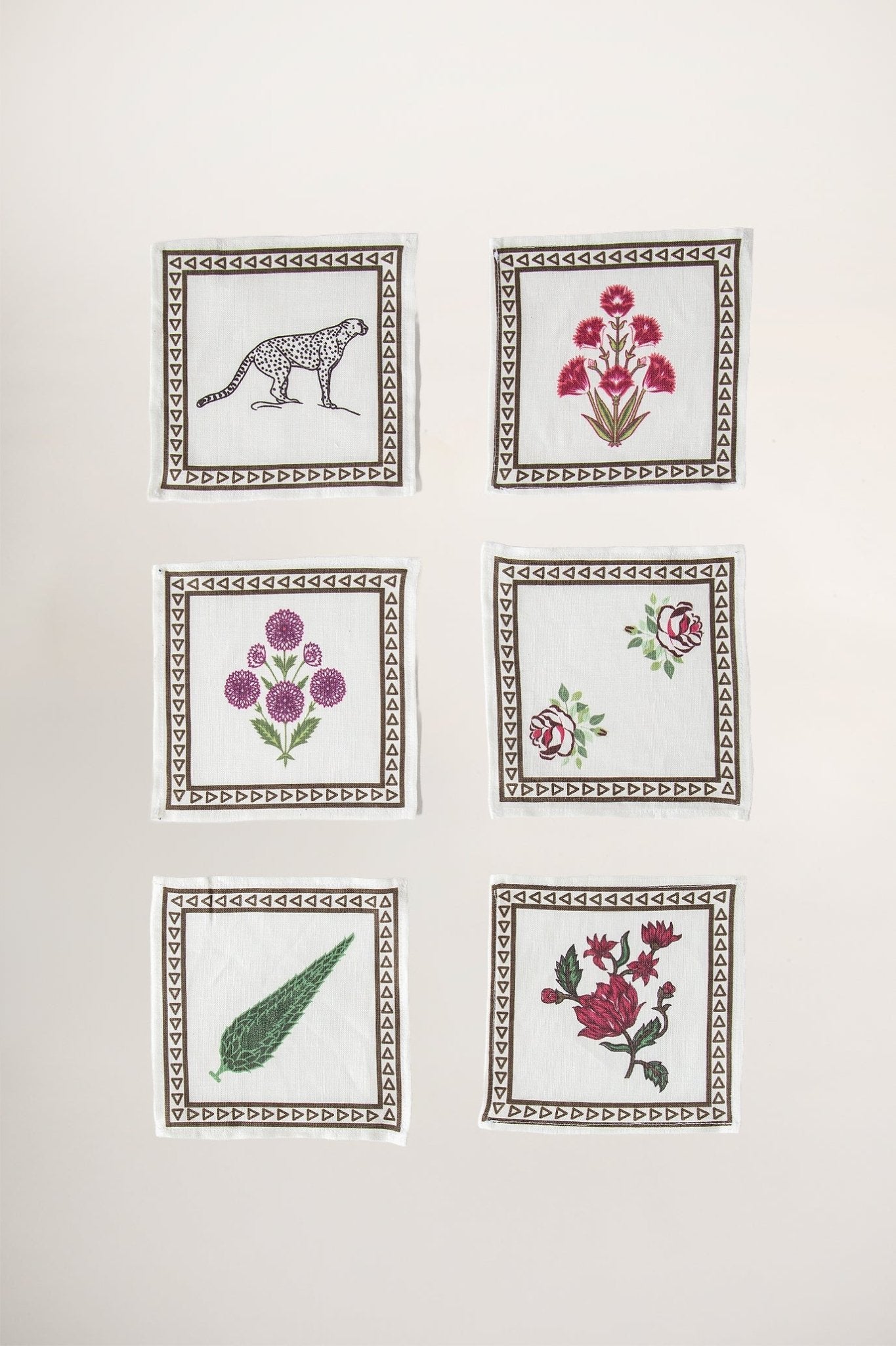 Tree Valley Keten 6'lı Kokteyl Peçete Seti - uniqlooms.com