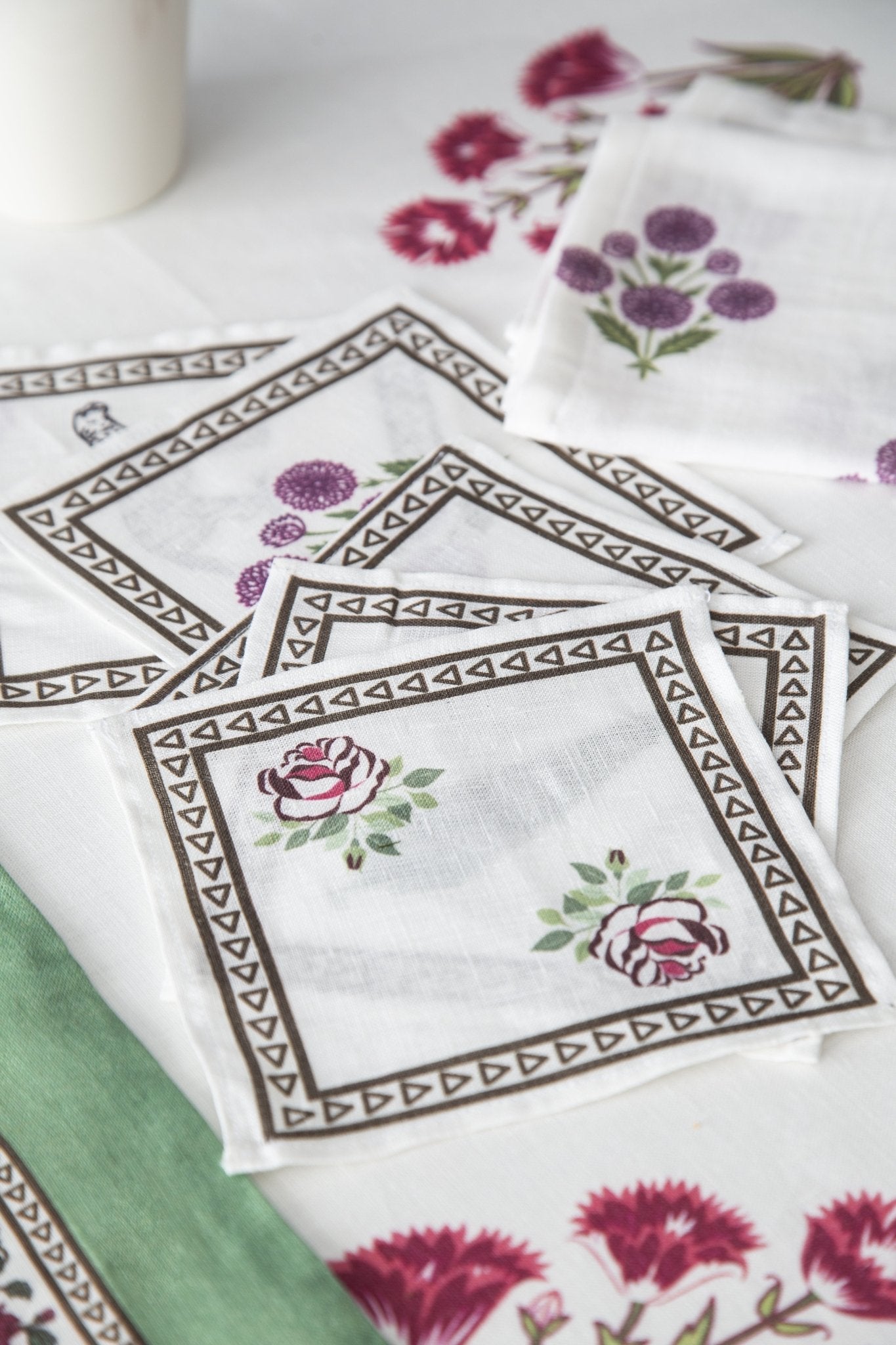 Tree Valley Keten 6'lı Kokteyl Peçete Seti - uniqlooms.com