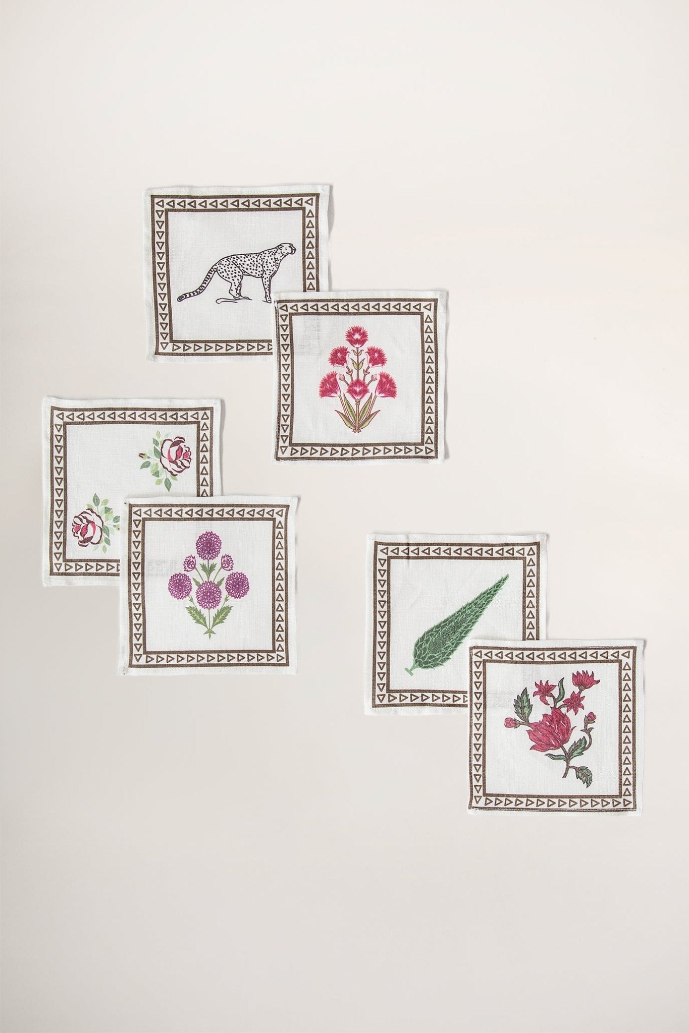 Tree Valley Keten 6'lı Kokteyl Peçete Seti - uniqlooms.com