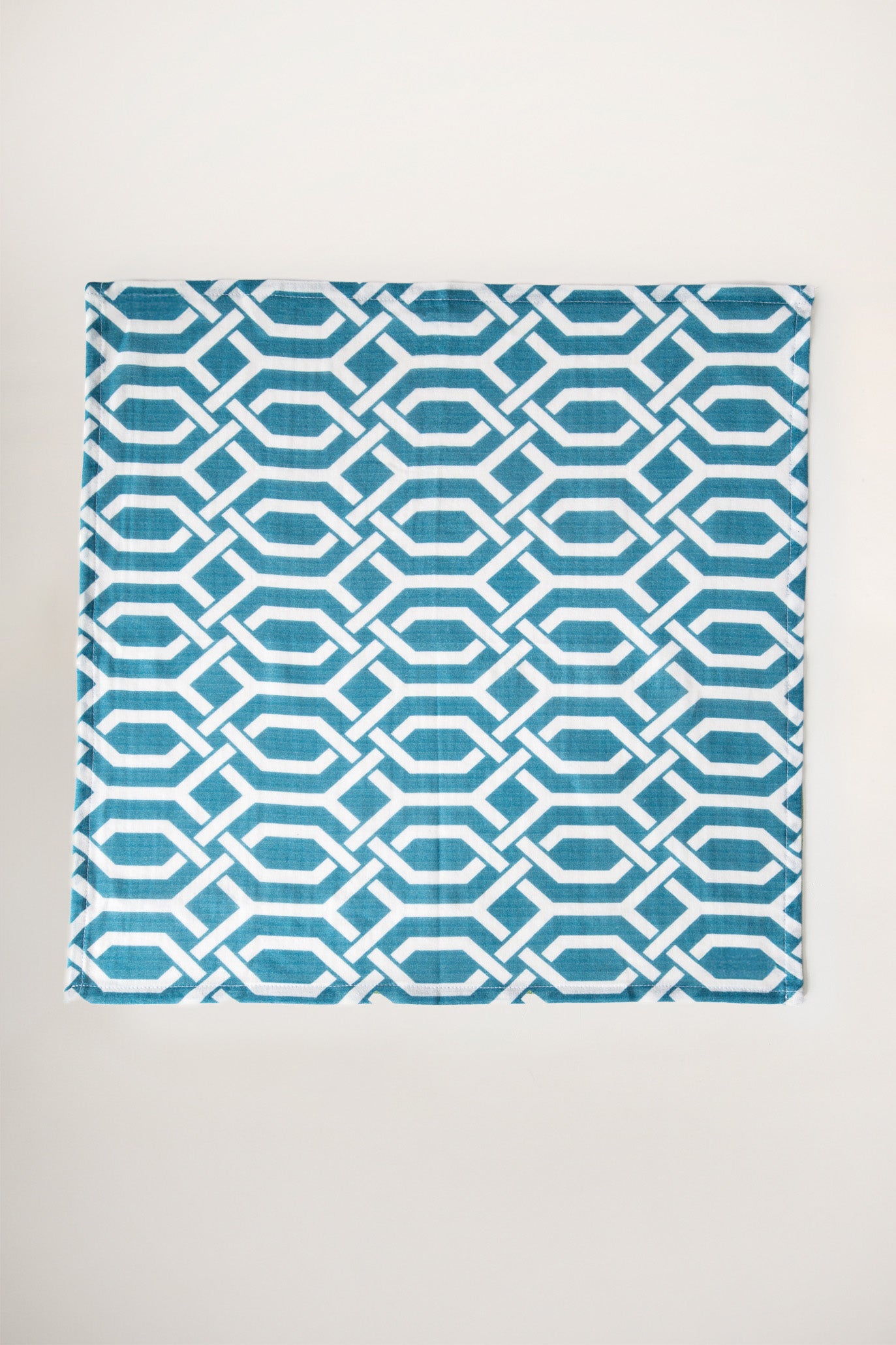 Azure Garden Geometrik Desen 4'lü Organik Müslin Servis Peçete Seti - uniqlooms.com