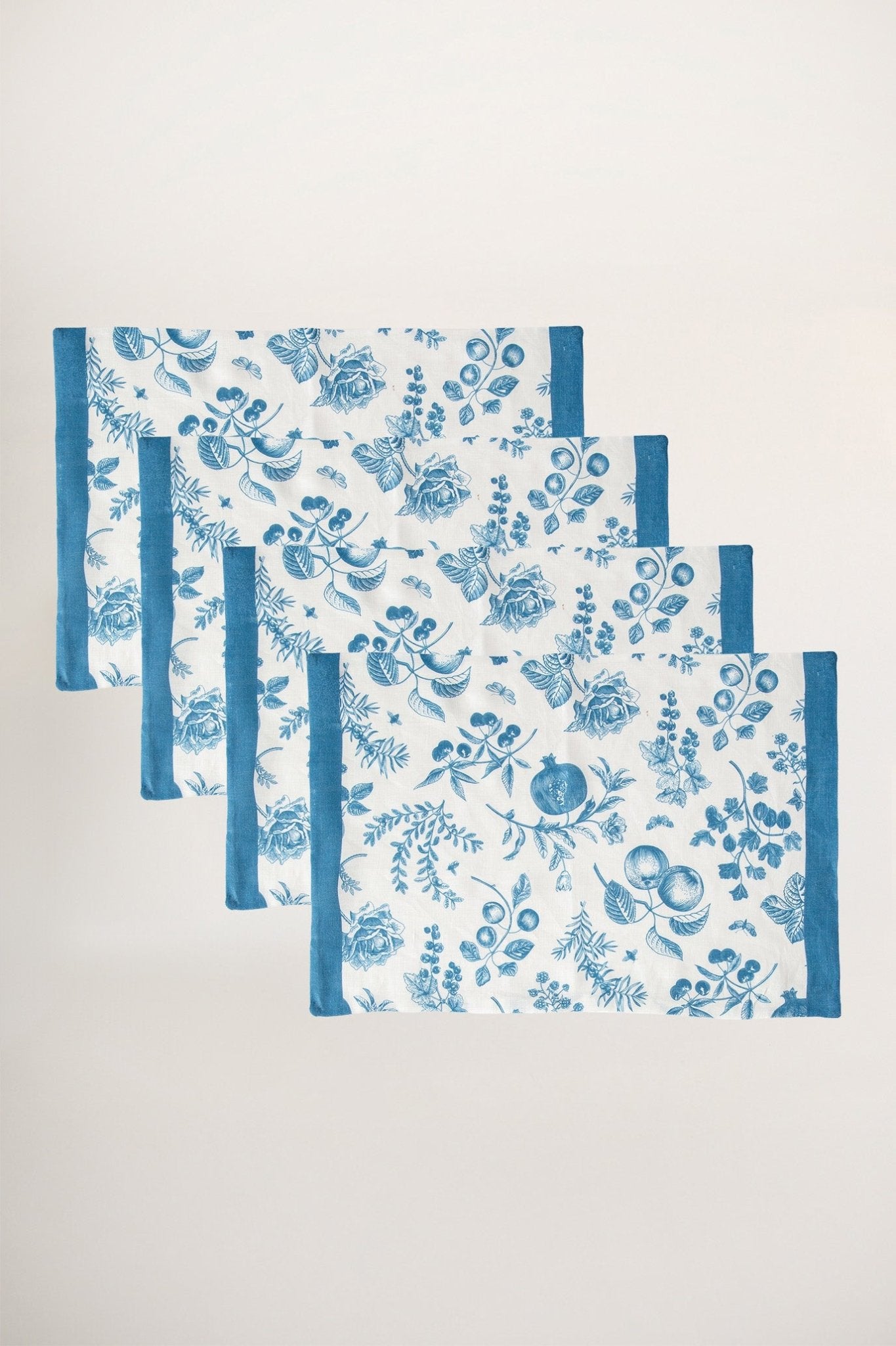 Azure Garden Keten 4'lü Amerikan Servis - uniqlooms.com